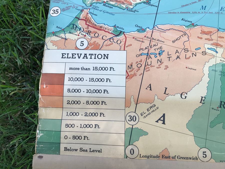 Vintage School Pull Down Map Reality Series Europe Weber Costello Co [Photo 9]