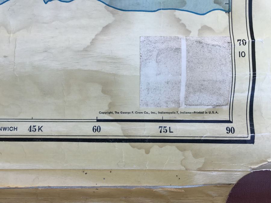 Vintage School Pull Down Map CRAM's Political Map Of World [Photo 6]