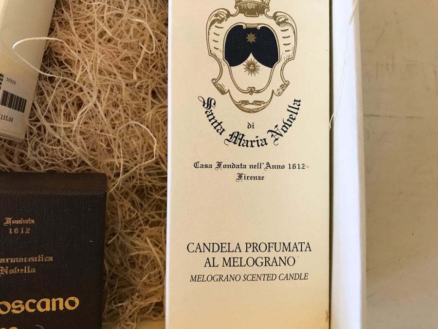 Santa Maria Novella Firenze Gift Box With Cologne, Bubble Bath, Candle And Tabacco Toscano Soap Retails $300 [Photo 7]