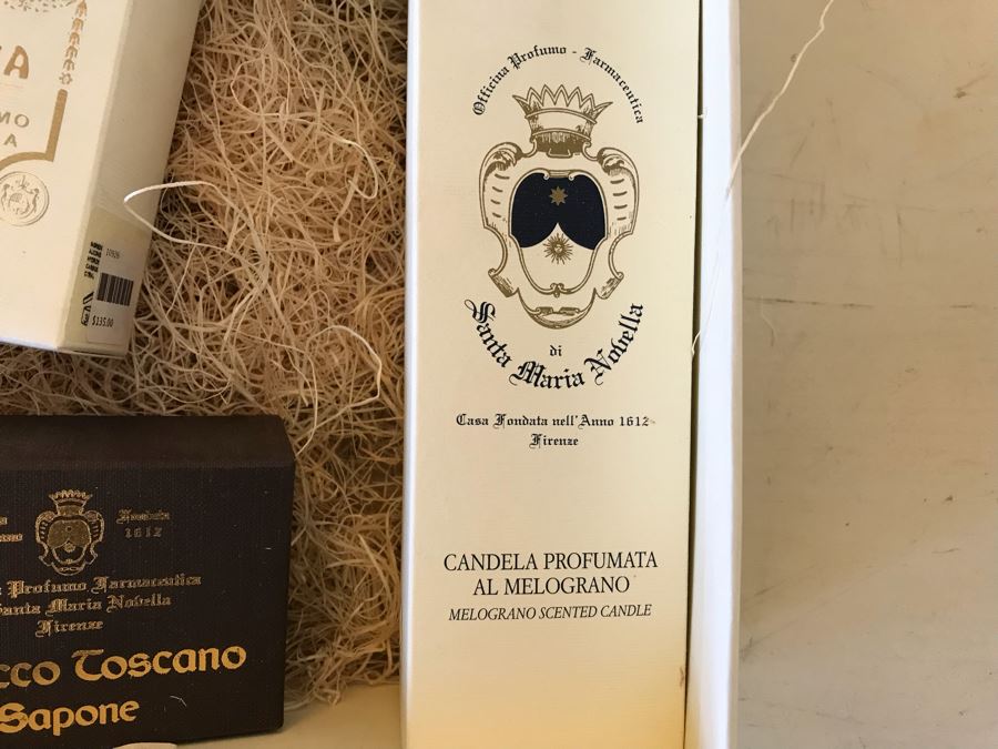 Santa Maria Novella Firenze Gift Box With Cologne, Bubble Bath, Candle And Tabacco Toscano Soap Retails $300 [Photo 6]