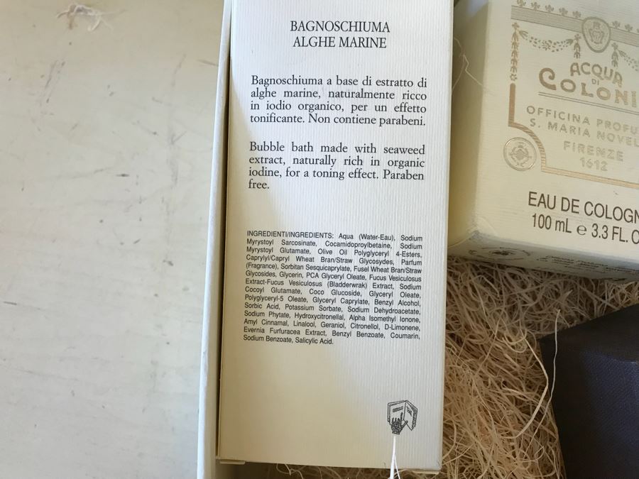 Santa Maria Novella Firenze Gift Box With Cologne, Bubble Bath, Candle And Tabacco Toscano Soap Retails $300 [Photo 14]