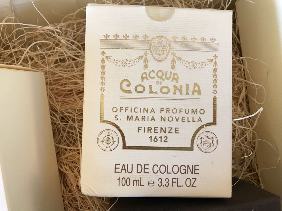 Santa Maria Novella Firenze Gift Box With Cologne, Bubble Bath, Candle And Tabacco Toscano Soap Retails $300 [Photo 3]