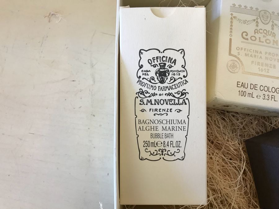 Santa Maria Novella Firenze Gift Box With Cologne, Bubble Bath, Candle And Tabacco Toscano Soap Retails $300 [Photo 12]
