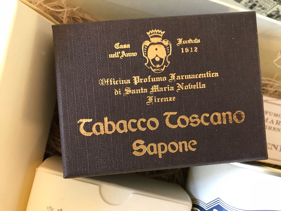 Santa Maria Novella Firenze Gift Box With Cologne, Bubble Bath, Bath Salts, Week-End Soap And Tabacco Toscano Soap Retails Over $300 [Photo 7]