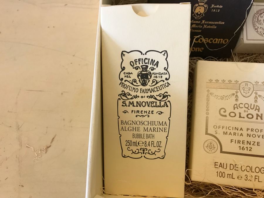Santa Maria Novella Firenze Gift Box With Cologne, Bubble Bath, Bath Salts, Week-End Soap And Tabacco Toscano Soap Retails Over $300 [Photo 5]