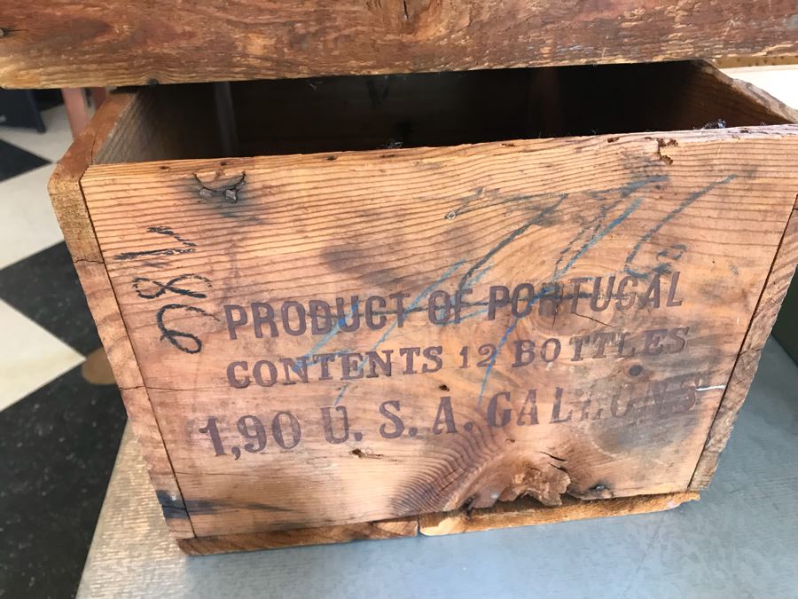 Set Of (3) Vintage Wooden Boxes - One Is U.S.N.S.S. Yokohama US Forces Cargo In Transit For US Navy Vessels Schatz [Photo 7]