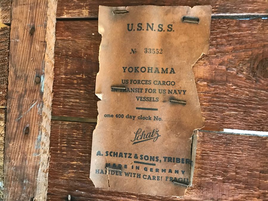 Set Of (3) Vintage Wooden Boxes - One Is U.S.N.S.S. Yokohama US Forces Cargo In Transit For US Navy Vessels Schatz [Photo 5]