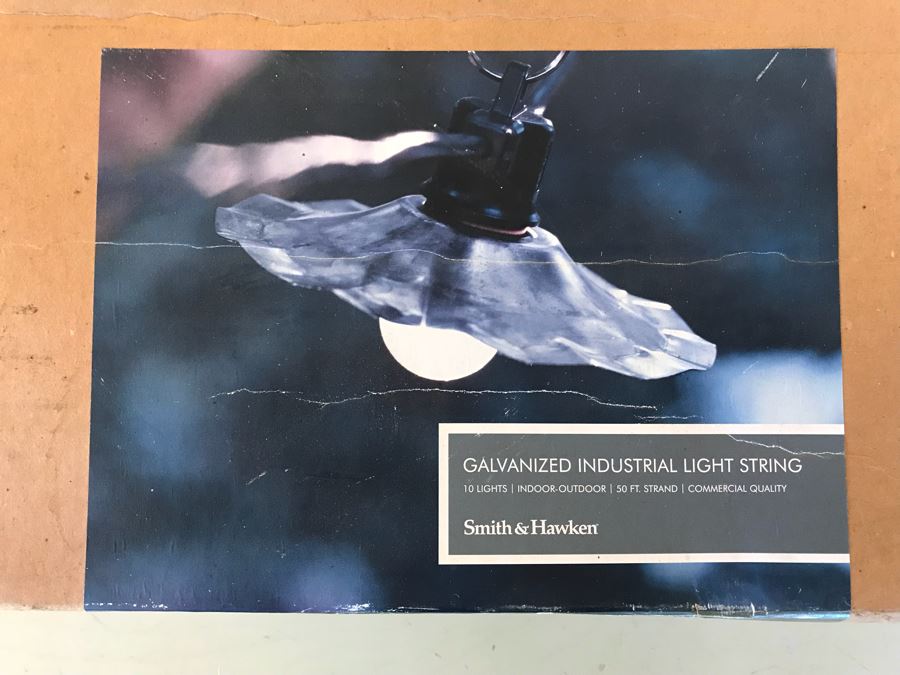New In Box Galvanized Industrial Light String From Smith & Hawken Retails $169 [Photo 2]