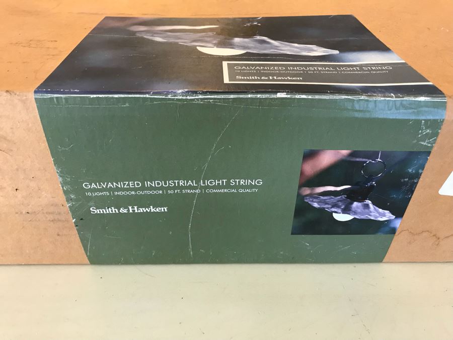 New In Box Galvanized Industrial Light String From Smith & Hawken Retails $169 [Photo 6]