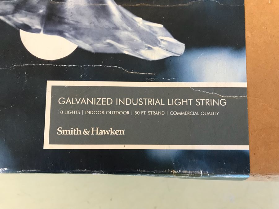New In Box Galvanized Industrial Light String From Smith & Hawken Retails $169 [Photo 4]