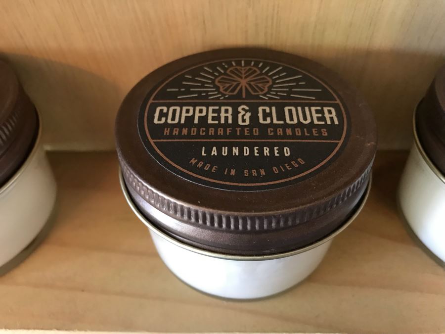 Wall Mounted Hooked Wooden Shelving Boxes Filled With New Products Including A Vintage French Photo, Various Candles Including Copper & Clover, Soaps From Gianna Rose Atelier And More - See Photos [Photo 11]