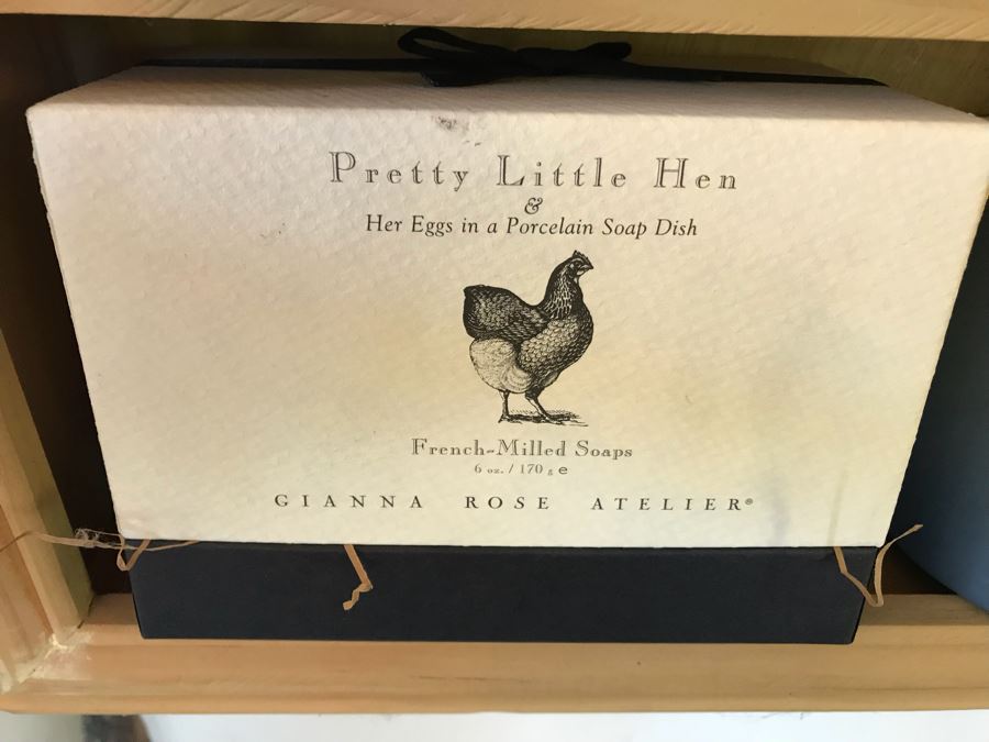 Wall Mounted Hooked Wooden Shelving Boxes Filled With New Products Including A Vintage French Photo, Various Candles Including Copper & Clover, Soaps From Gianna Rose Atelier And More - See Photos [Photo 20]