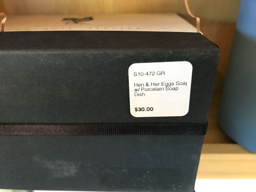 Wall Mounted Hooked Wooden Shelving Boxes Filled With New Products Including A Vintage French Photo, Various Candles Including Copper & Clover, Soaps From Gianna Rose Atelier And More - See Photos [Photo 21]