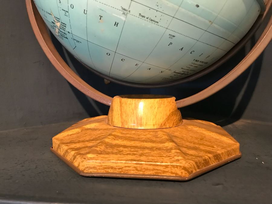 Small Vintage J. Chein & Company 9' Metal Globe With Wooden Base [Photo 8]