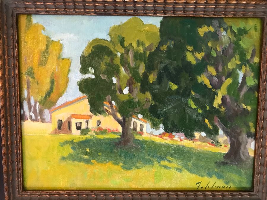 Original Plein Air Oil Painting Titled 'Sunny Backyard' Signed On Front And Back By Mark Fehlman Retails $450 [Photo 7]