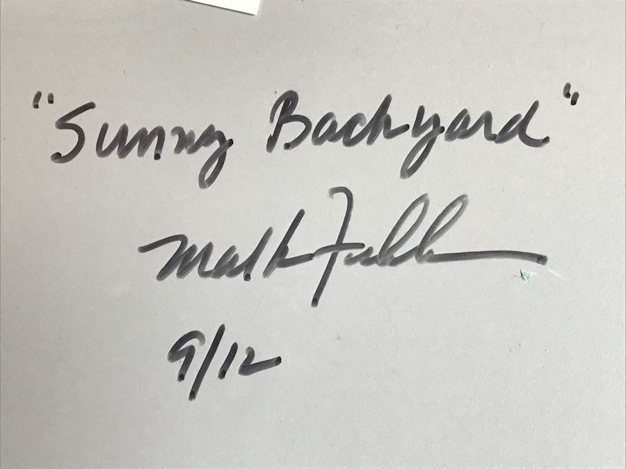 Original Plein Air Oil Painting Titled 'Sunny Backyard' Signed On Front And Back By Mark Fehlman Retails $450 [Photo 10]