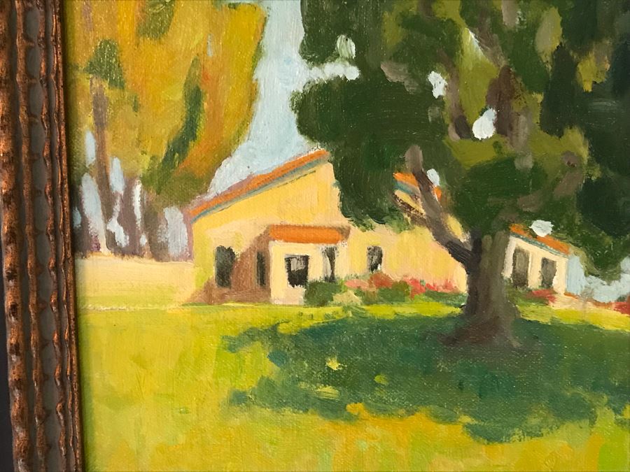 Original Plein Air Oil Painting Titled 'Sunny Backyard' Signed On Front And Back By Mark Fehlman Retails $450 [Photo 3]