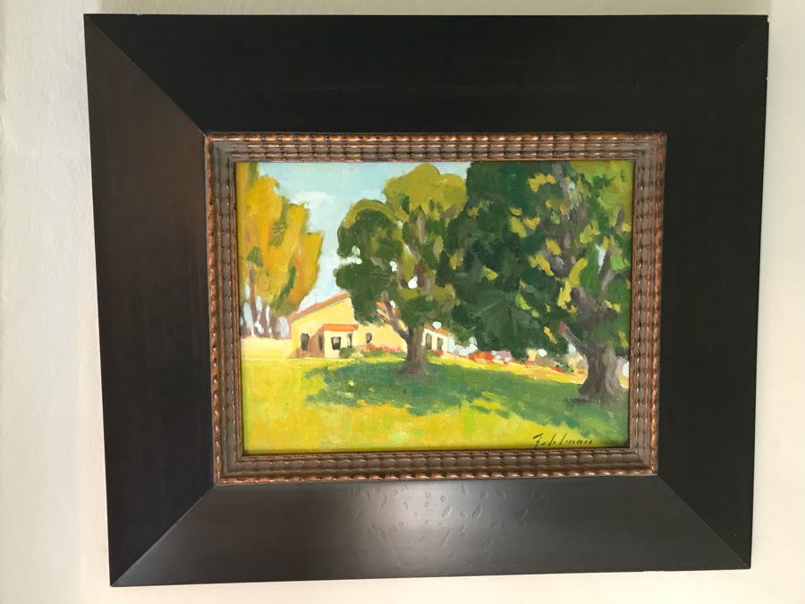 Original Plein Air Oil Painting Titled 'Sunny Backyard' Signed On Front And Back By Mark Fehlman Retails $450 [Photo 2]