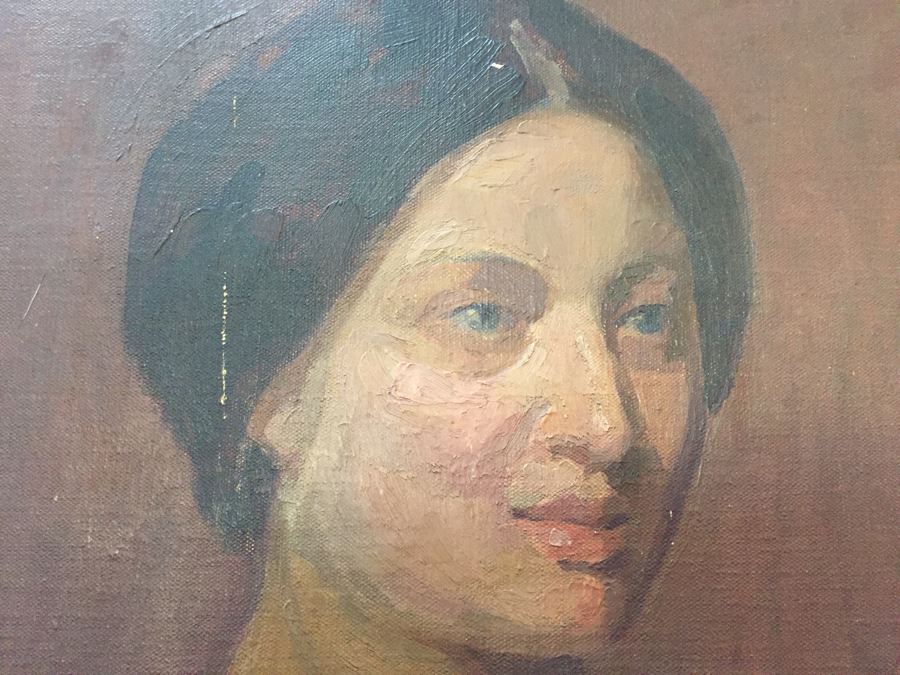 Vintage Original Oil Painting Portrait Of Woman  [Photo 2]
