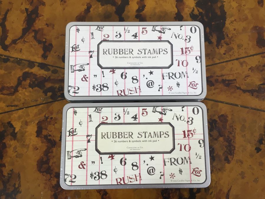 Pair Of New Rubber Stamps Kits By Cavallini & Co