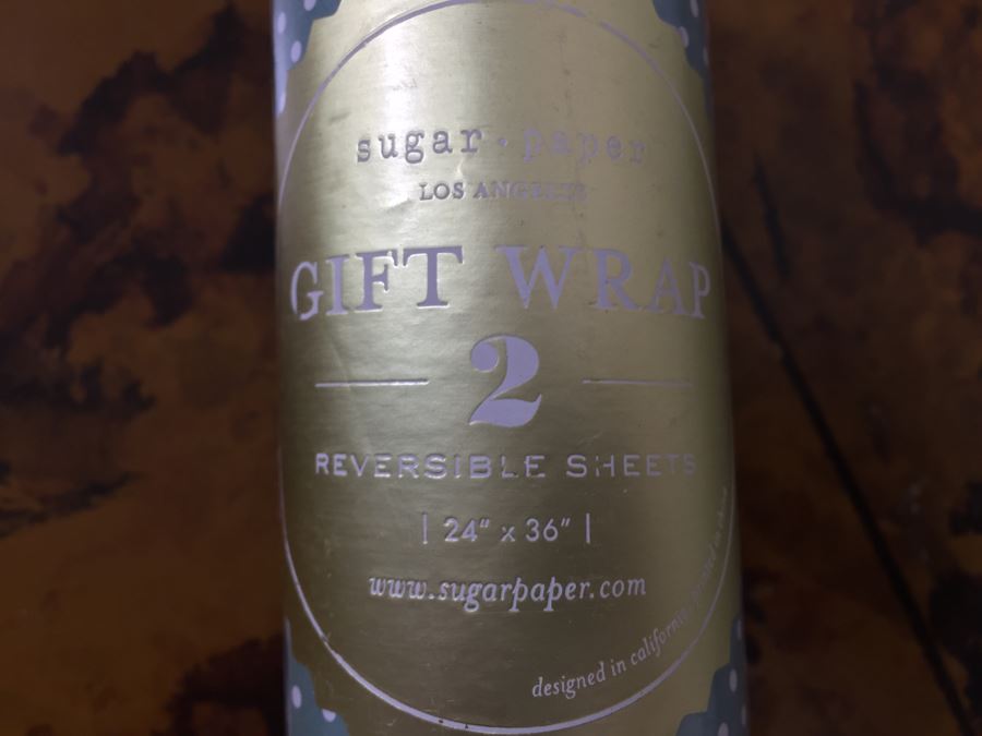 Metal Basket Filled With (12) New Designer Gift Wrapping Paper Rolls - See Photos [Photo 8]