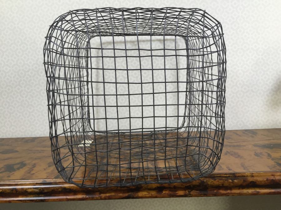 Metal Basket Filled With (12) New Designer Gift Wrapping Paper Rolls - See Photos [Photo 13]