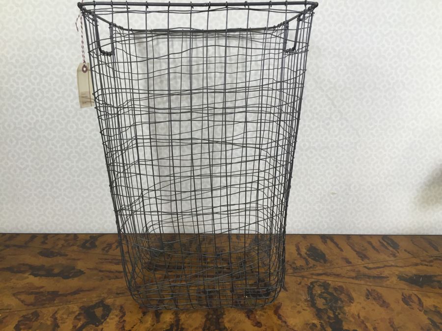 Metal Basket Filled With (12) New Designer Gift Wrapping Paper Rolls - See Photos [Photo 11]