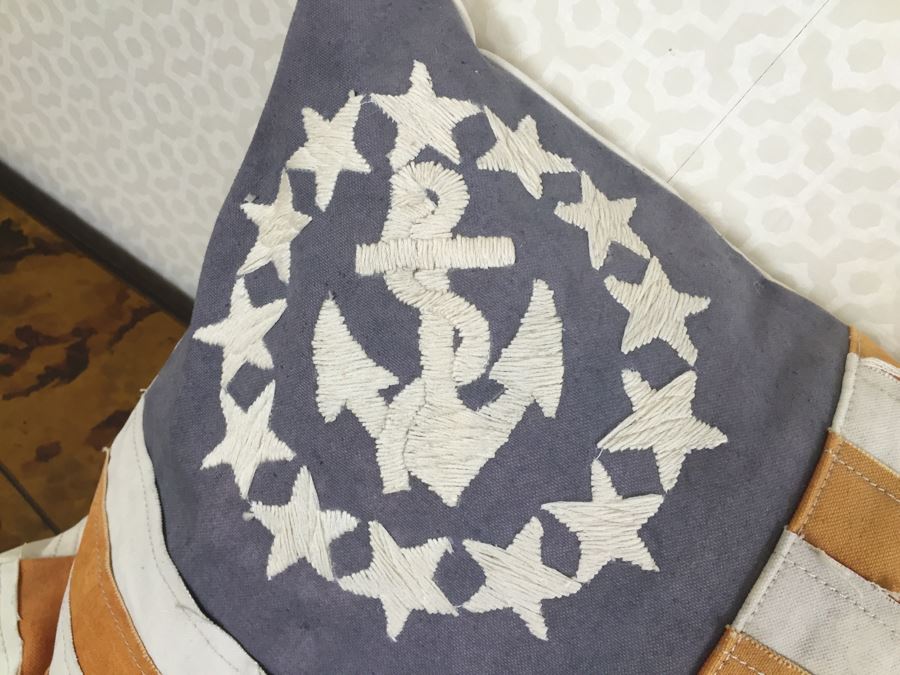 Pair Of New Designer American Flag USN Throw Pillows (Large: 24' X 24') [Photo 9]