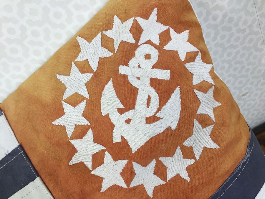 Pair Of New Designer American Flag USN Throw Pillows (Large: 24' X 24') [Photo 3]