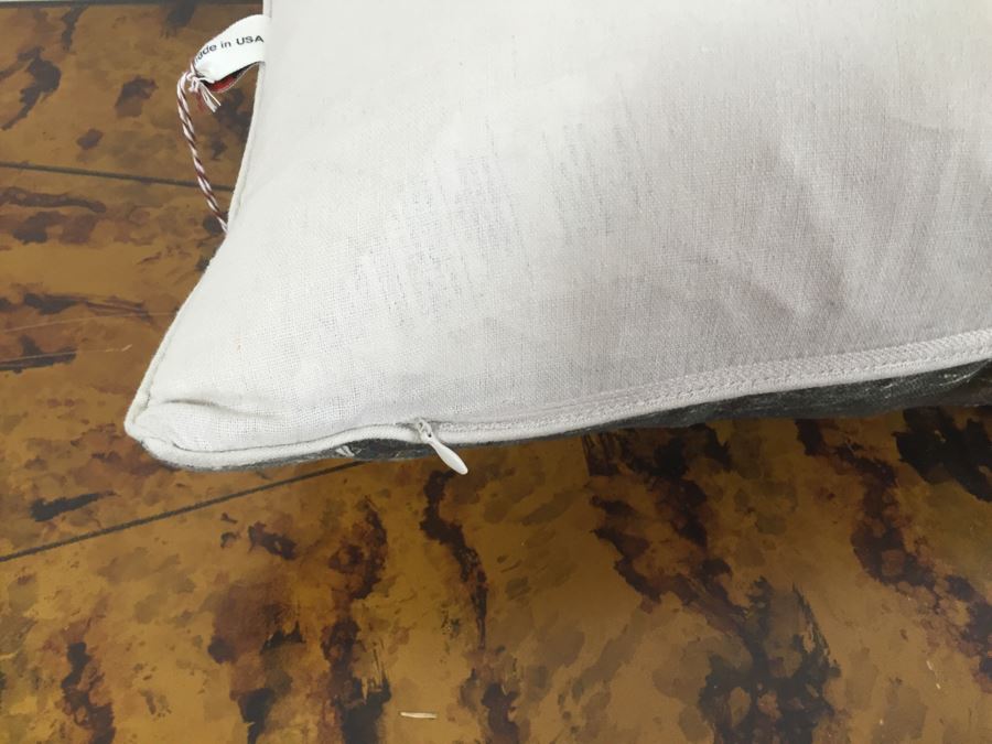 Pair Of Designer American Flag USN Throw Pillows (Large: 24' X 24') Blue Pillow Retails $185 [Photo 14]