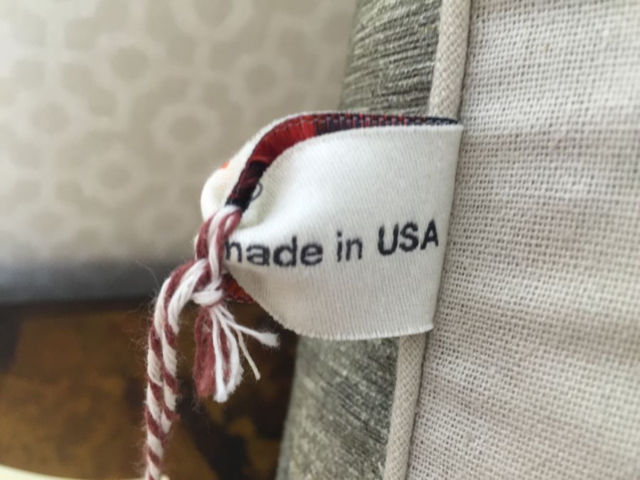 Pair Of Designer American Flag USN Throw Pillows (Large: 24' X 24') Blue Pillow Retails $185 [Photo 13]