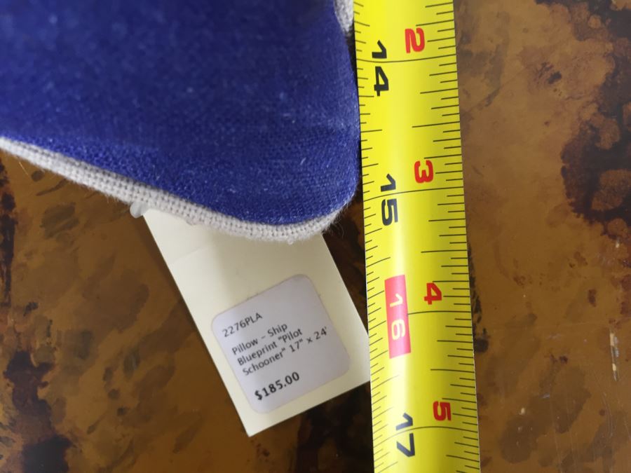 Pair Of Designer American Flag USN Throw Pillows (Large: 24' X 24') Blue Pillow Retails $185 [Photo 10]