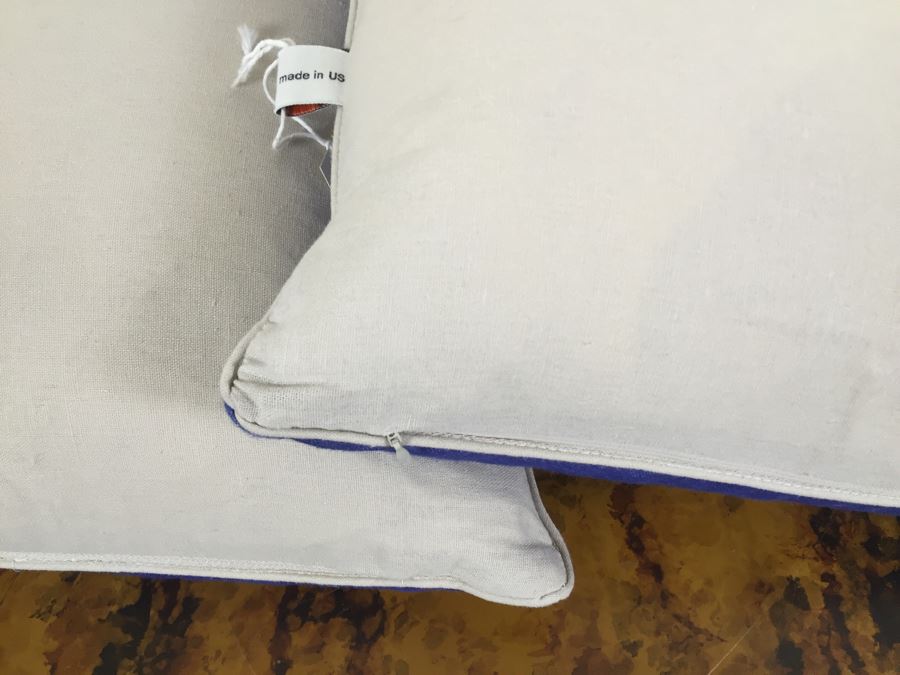 Pair Of Blue Nautical Throw Pillows 17' X 17' Retails $370 [Photo 6]