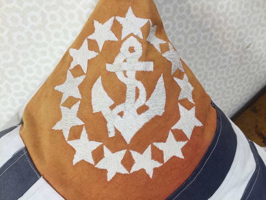 Pair Of Designer Stitched American Flag USN Throw Pillows 24' X 24' [Photo 6]