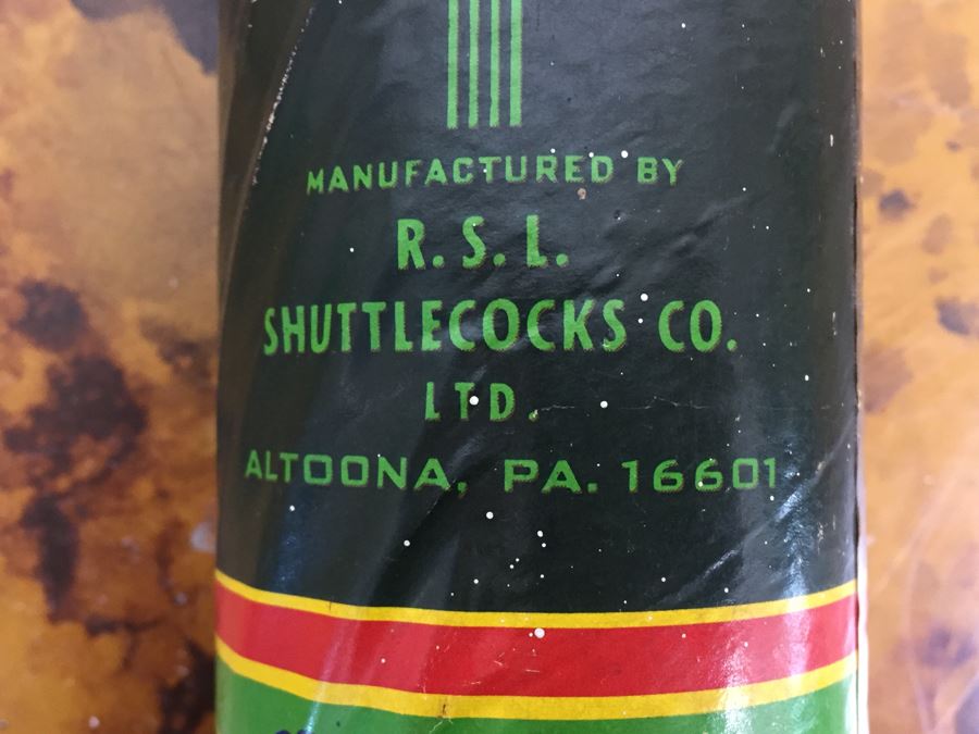 Vintage Badminton Rackets, Shuttlecocks, R.S.L. Feather Shuttlecocks With Original Canister And Glass Umbrella Stand [Photo 14]