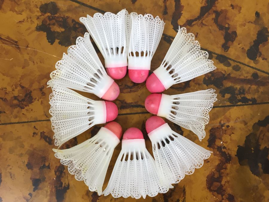 Vintage Badminton Rackets, Shuttlecocks, R.S.L. Feather Shuttlecocks With Original Canister And Glass Umbrella Stand [Photo 3]