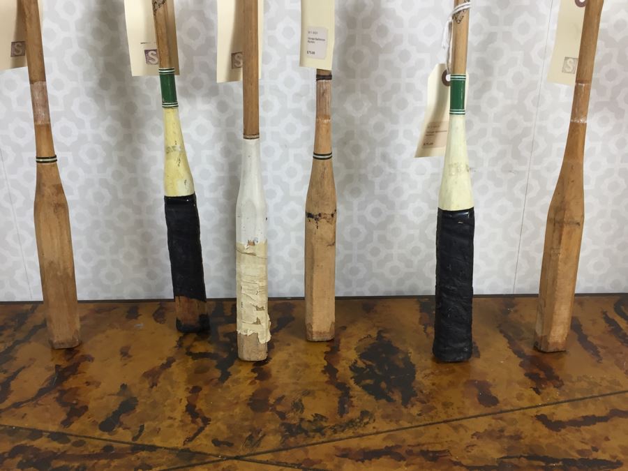 Vintage Badminton Rackets, Shuttlecocks, R.S.L. Feather Shuttlecocks With Original Canister And Glass Umbrella Stand [Photo 11]