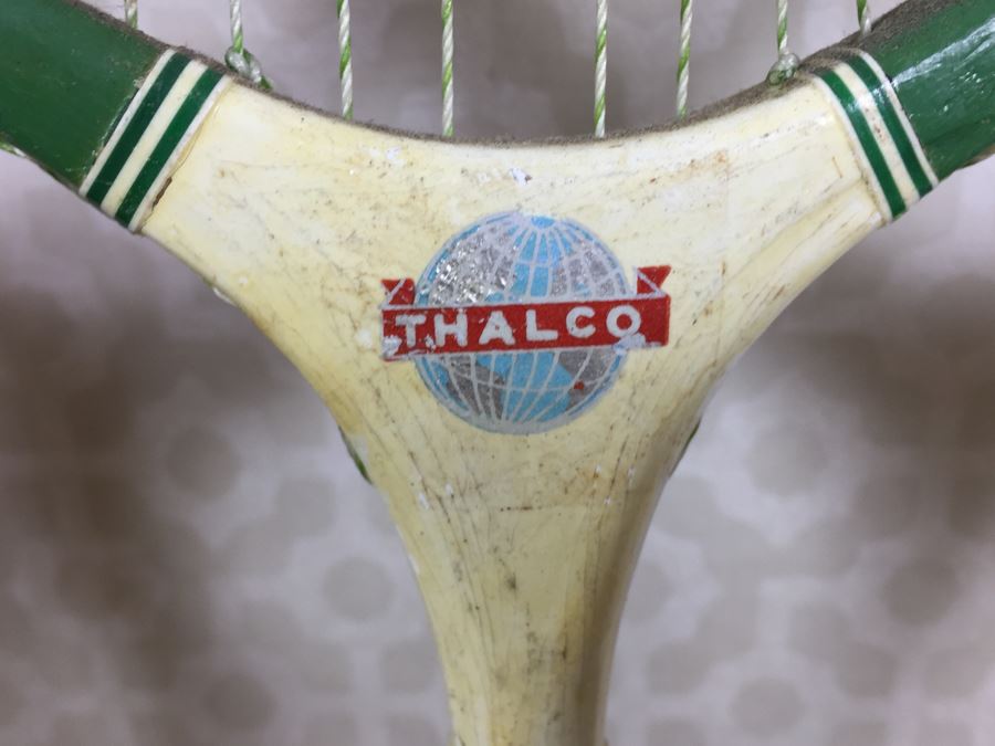 Vintage Badminton Rackets, Shuttlecocks, R.S.L. Feather Shuttlecocks With Original Canister And Glass Umbrella Stand [Photo 8]