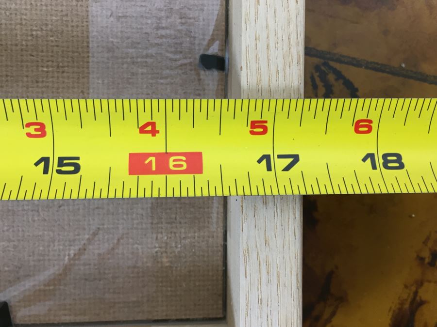 JUST ADDED - Pair Of Framed Coral & Tusk Stitched Artwork On Burlap Of Bird And Fox Riding Horse [Photo 11]