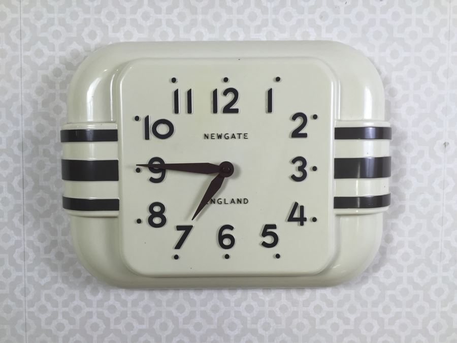 JUST ADDED - Newgate England Rectangular Cream Colored Battery Powered Wall Clock Retails $125