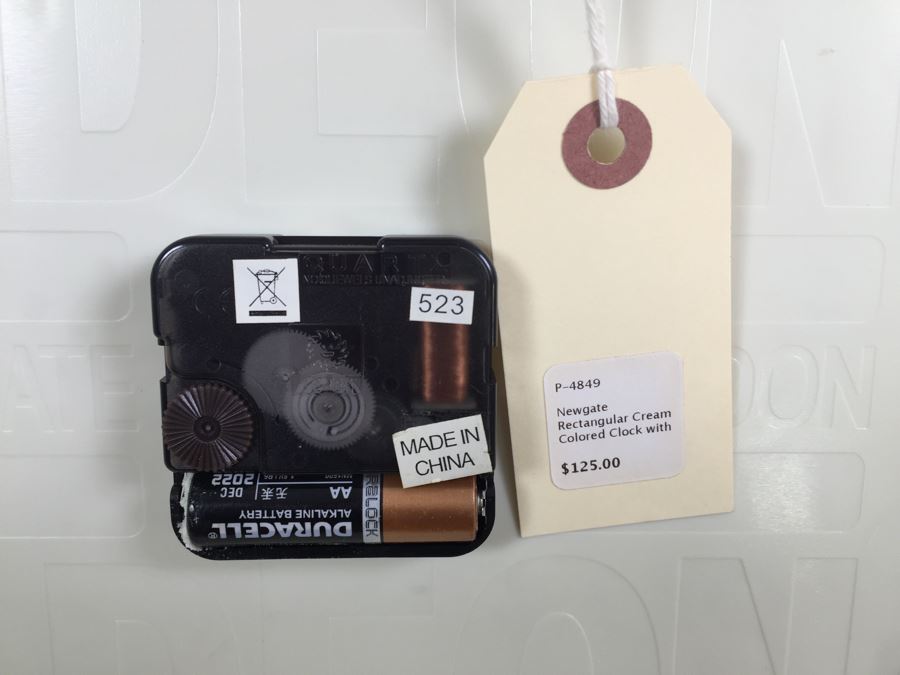 JUST ADDED - Newgate England Rectangular Cream Colored Battery Powered Wall Clock Retails $125 [Photo 7]