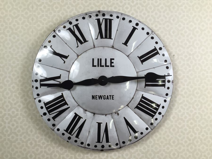 JUST ADDED - Newgate Lille Round Roman Numeral Battery Powered Wall Clock Retails $120 [Photo 1]