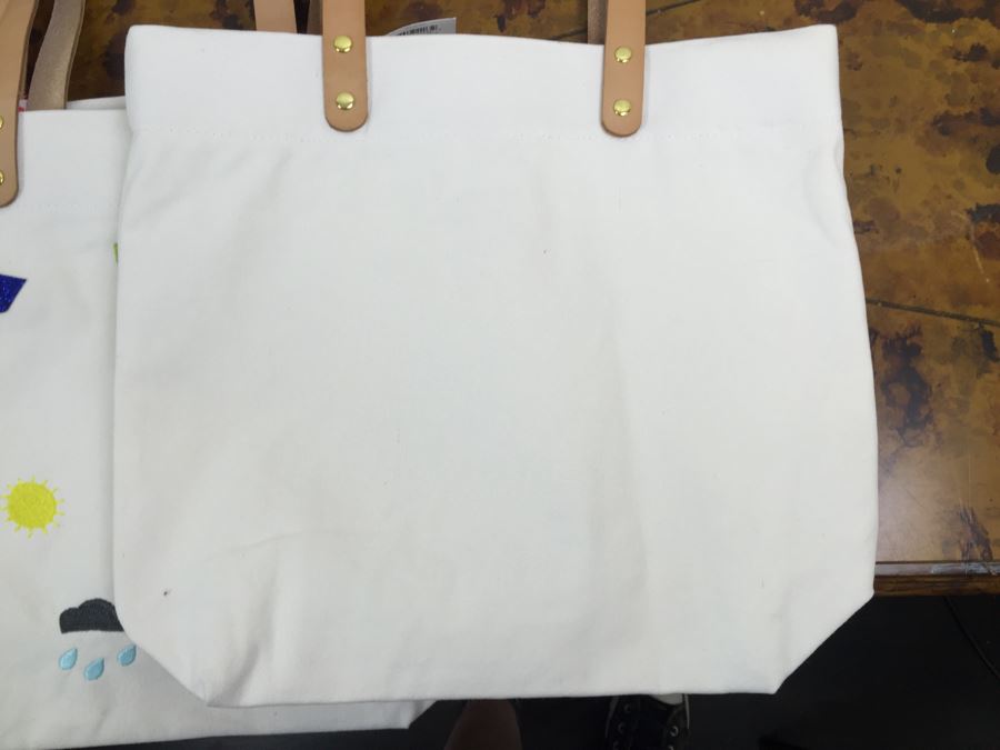 JUST ADDED - Set Of (4) NEW Canvas Meri Meri Tote Bags  [Photo 5]