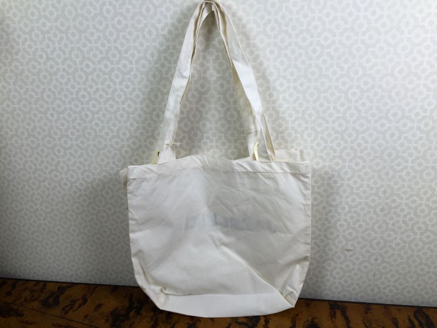 JUST ADDED - Set Of (2) NEW White Canvas Bags J'Adore L'Ocean [Photo 4]