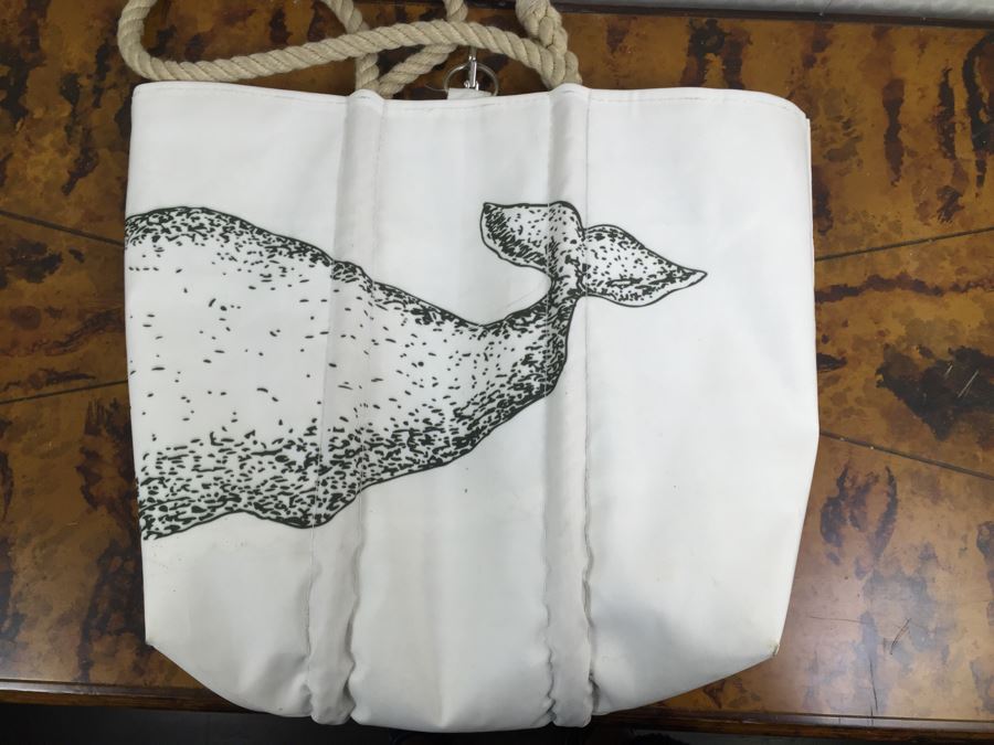 Pair Of Nautical Rope Handle Whale Print Tote Bags Retails $300 [Photo 6]