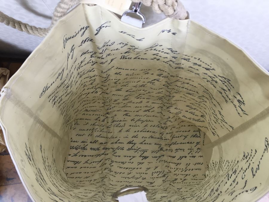 Pair Of Nautical Rope Handle Whale Print Tote Bags Retails $300 [Photo 4]