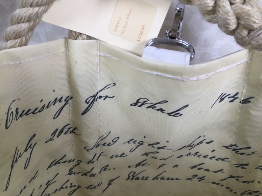 Pair Of Nautical Rope Handle Whale Print Tote Bags Retails $300 [Photo 3]