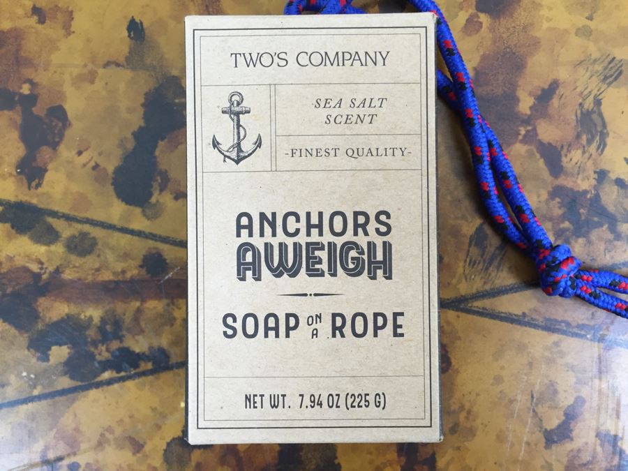 JUST ADDED - Set Of (8) NEW Two's Company Sea Salt Scent Soap On A Rope Bars [Photo 5]