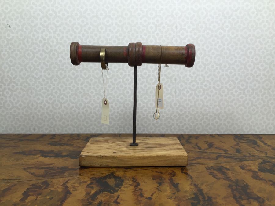 Vintage Store Display Stand Made From Spools With Necklace And Bracelet 10'W X 12'H [Photo 1]