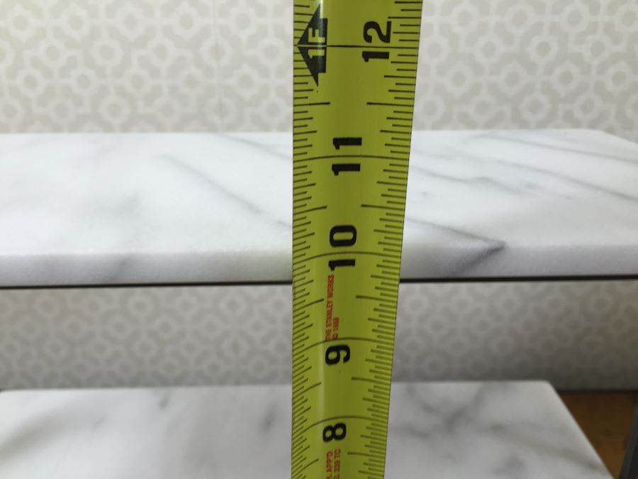 JUST ADDED - 2-Tier Metal And Marble Store Display Stand With (12) NEW Kusmi Tea Boxes [Photo 6]